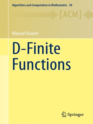 cover image of D-Finite Functions